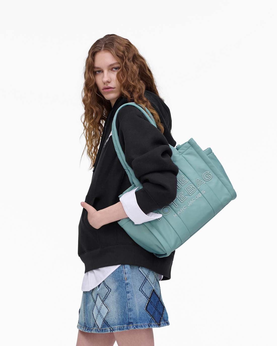 Marc Jacobs Sale | The Puffy Nylon Medium Tote Bag Sky Blue