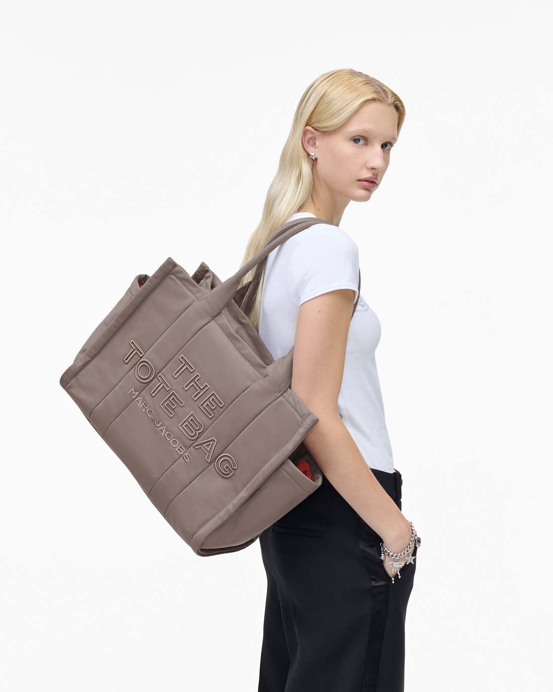 Marc Jacobs Best Price | The Puffy Nylon Large Tote Bag Cement