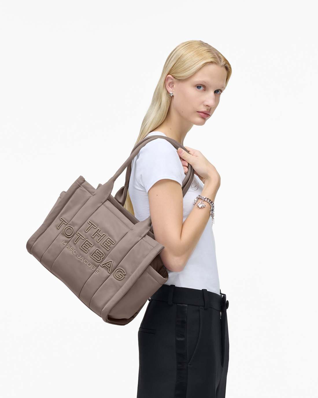 Marc Jacobs Trusted | The Puffy Nylon Medium Tote Bag Cement