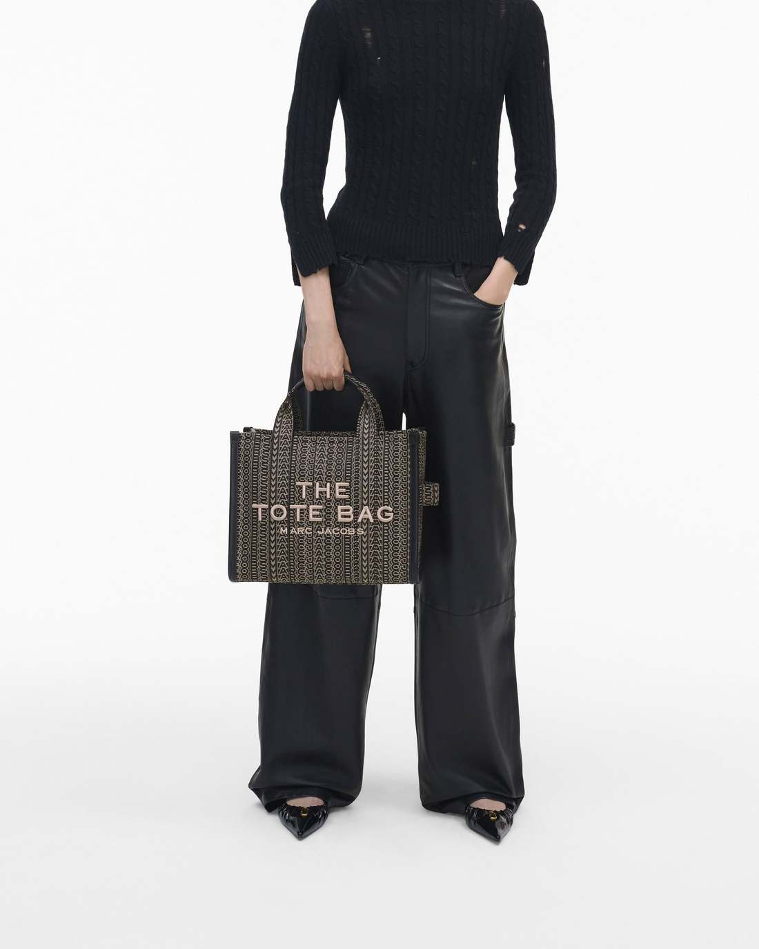 Marc Jacobs Smart Buy | The Monogram Jacquard Medium Tote Bag Beige Multi