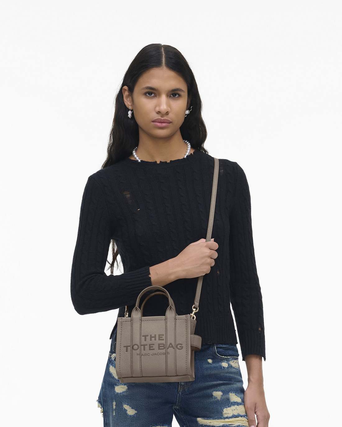 Marc Jacobs Special Offer | The Leather Crossbody Tote Bag Cement