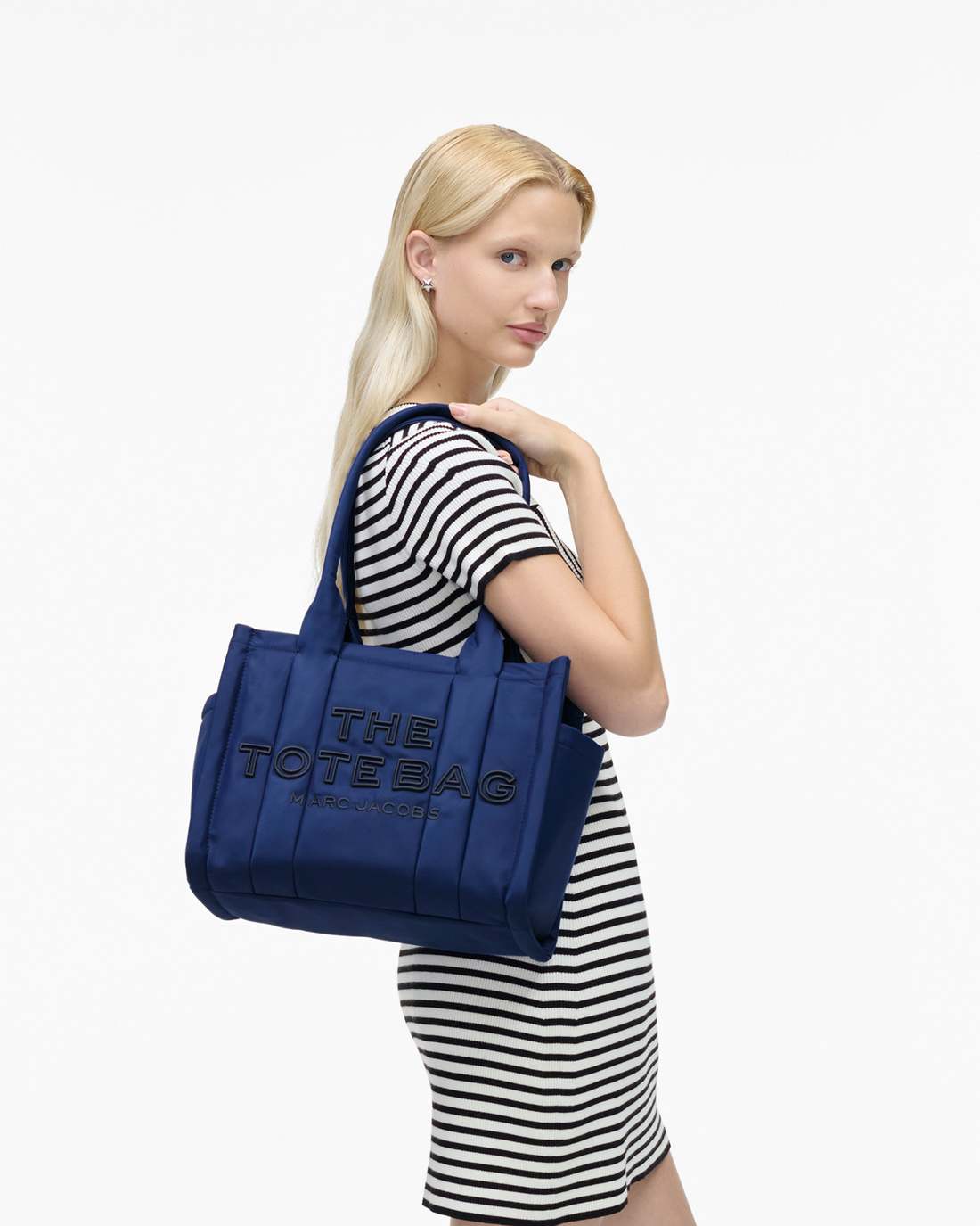 Marc Jacobs Essential | The Puffy Nylon Medium Tote Bag Blue Sea