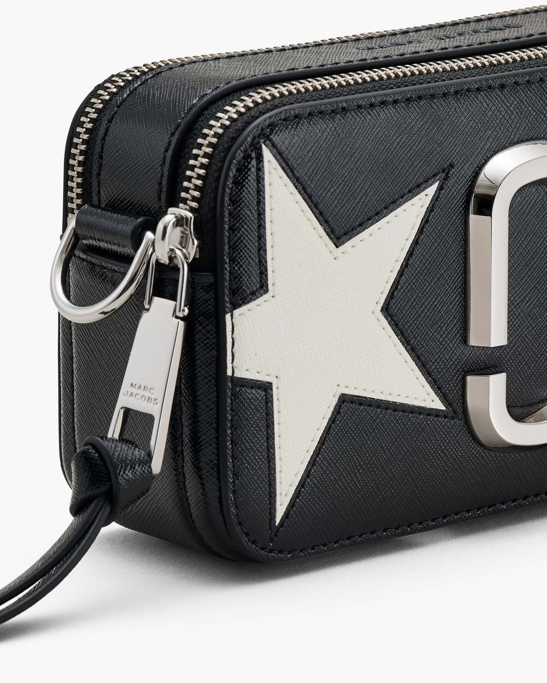 Marc Jacobs Deals | The Star Patchwork Leather Snapshot Black/White