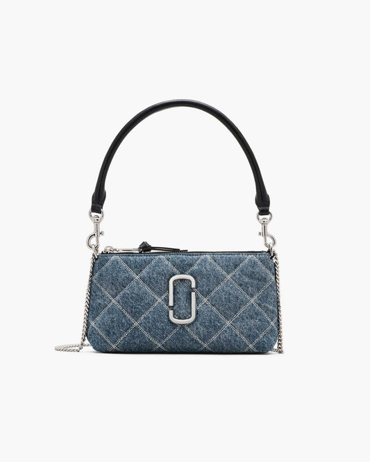 Marc Jacobs Sale | The Quilted Denim Snapshot Convertible Shoulder Bag Light Wash Indigo
