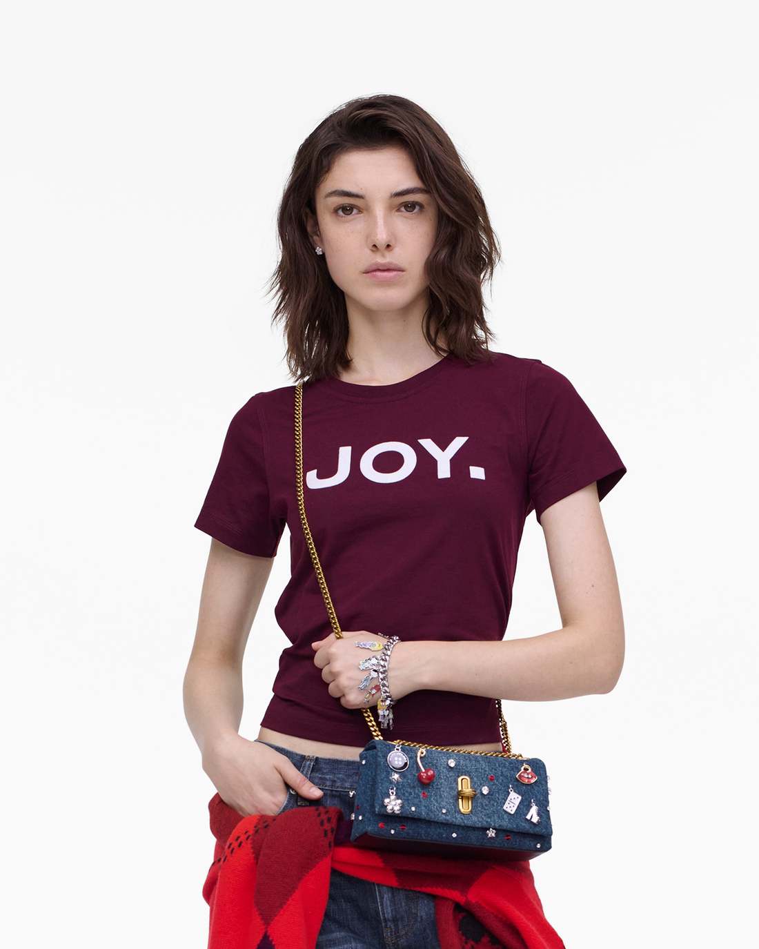 Marc Jacobs Classic | The Trinket Charm Denim Dual Chain Mini Bag Medium Wash Multi