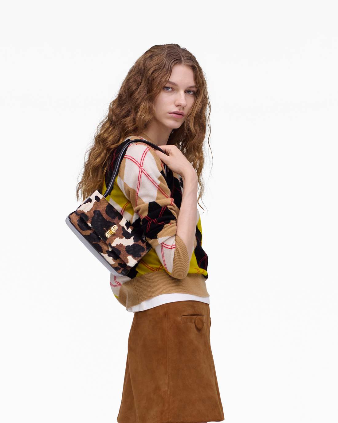 Marc Jacobs Premium | The Cow Haircalf Mini Dual Shoulder Bag Mocha Multi