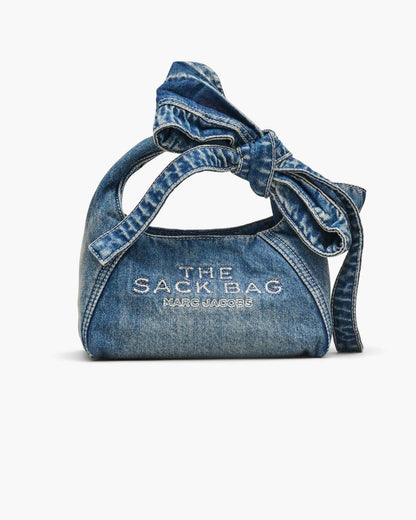 Marc Jacobs Smart Buy | The Bow Denim Mini Sack Bag Medium Wash Indigo