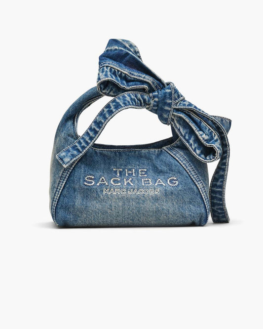 Marc Jacobs Smart Buy | The Bow Denim Mini Sack Bag Medium Wash Indigo
