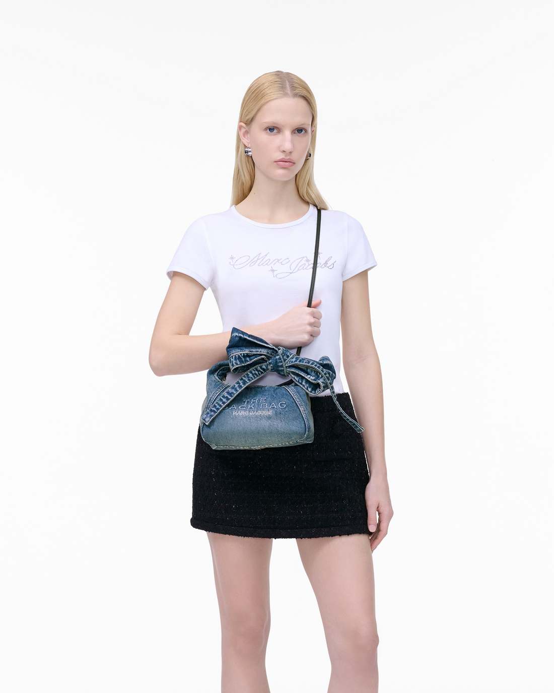 Marc Jacobs Smart Buy | The Bow Denim Mini Sack Bag Medium Wash Indigo