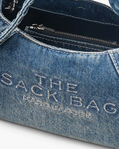 Marc Jacobs Smart Buy | The Bow Denim Mini Sack Bag Medium Wash Indigo