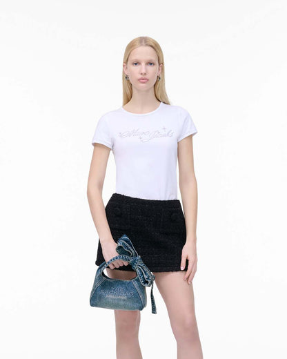 Marc Jacobs Smart Buy | The Bow Denim Mini Sack Bag Medium Wash Indigo