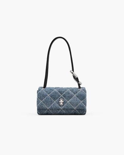 Marc Jacobs Latest | The Quilted Denim Mini Dual Shoulder Bag Light Wash Indigo