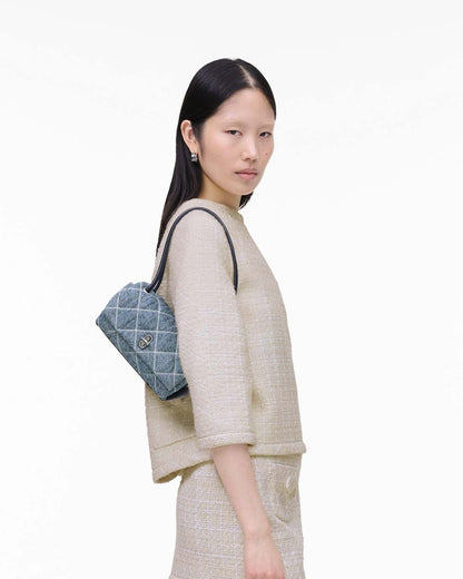Marc Jacobs Latest | The Quilted Denim Mini Dual Shoulder Bag Light Wash Indigo