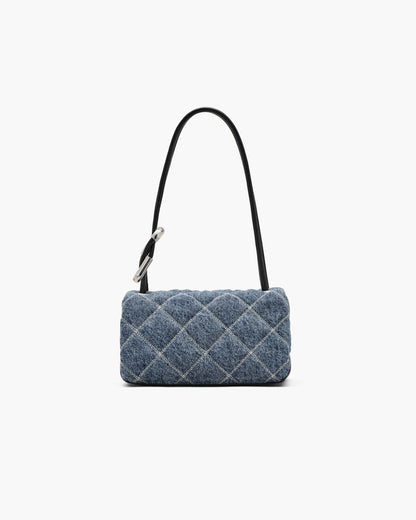 Marc Jacobs Latest | The Quilted Denim Mini Dual Shoulder Bag Light Wash Indigo