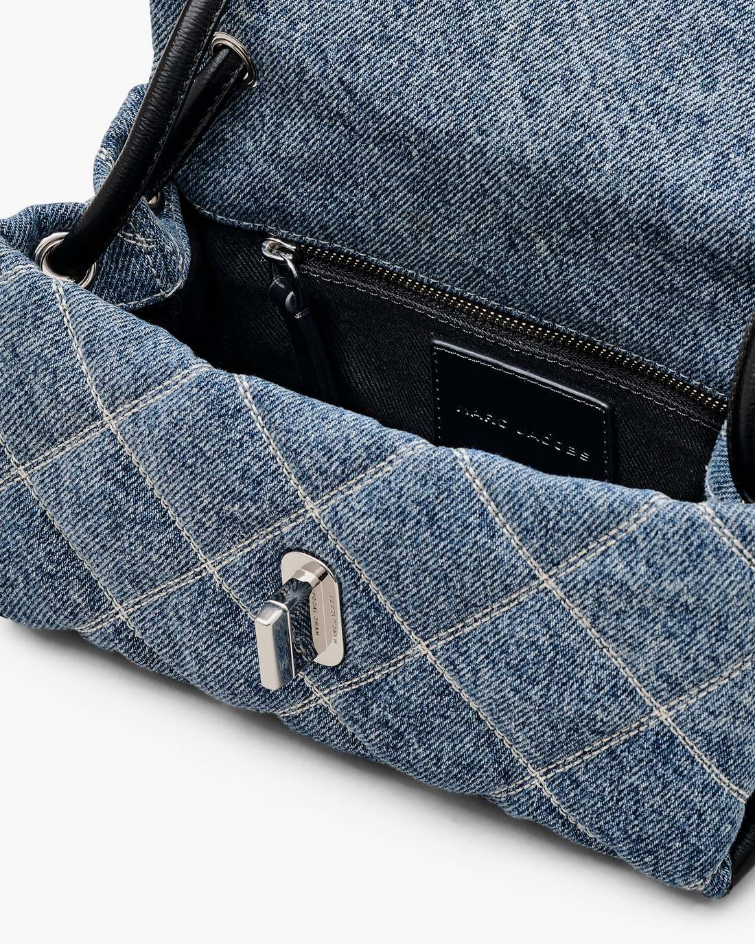 Marc Jacobs Latest | The Quilted Denim Mini Dual Shoulder Bag Light Wash Indigo