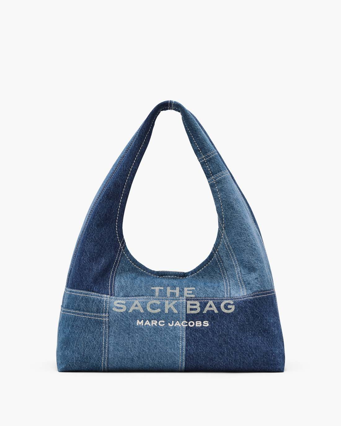 Marc Jacobs Best Seller | The Patchwork Denim Sack Bag Blue Denim