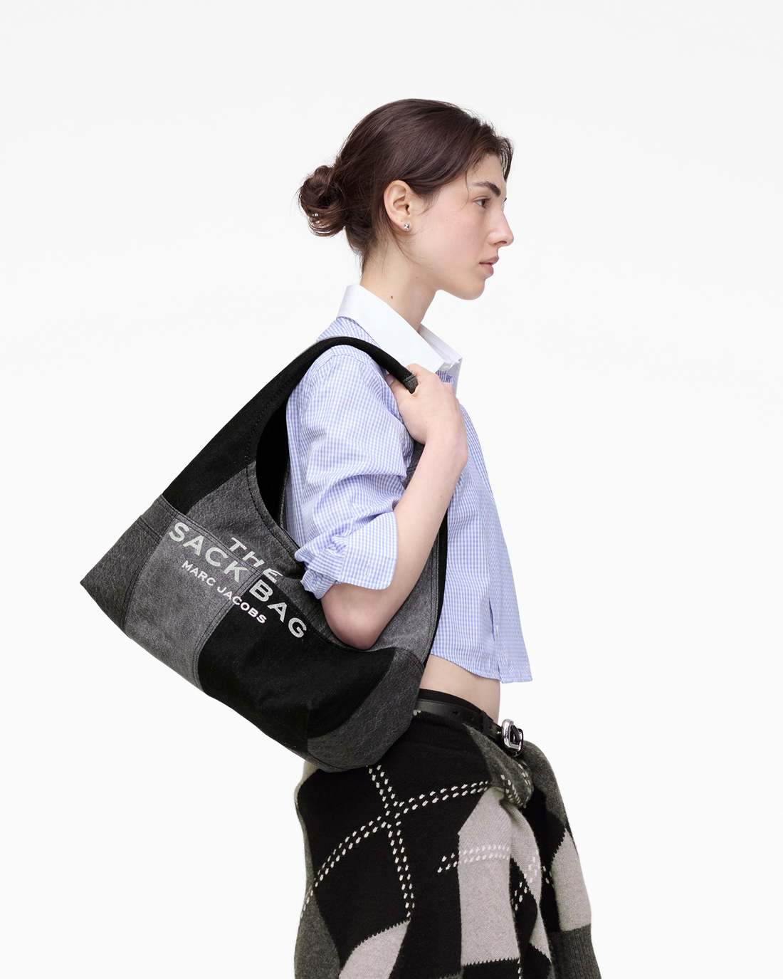Marc Jacobs Customer Favorite | The Patchwork Denim Sack Bag Black Denim