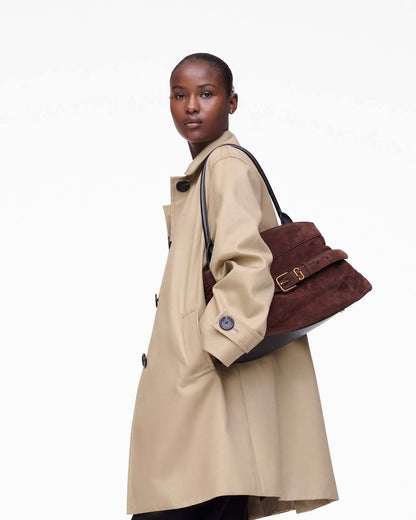 Marc Jacobs Featured | The Suede Dakota Satchel Dark Brown