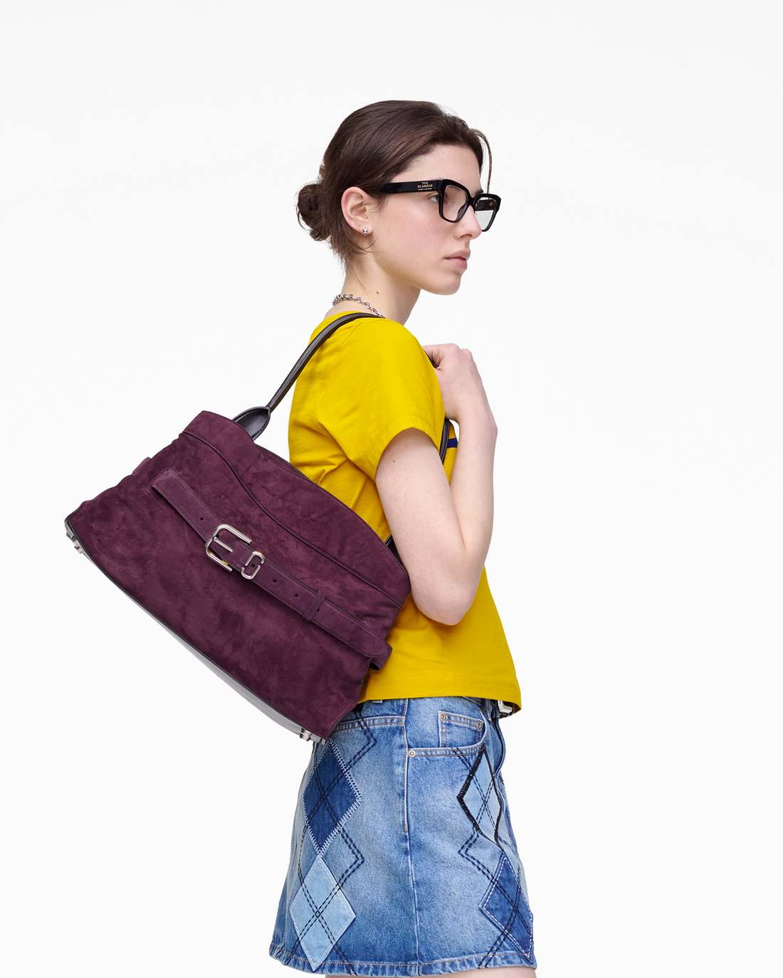 Marc Jacobs Discount | The Suede Dakota Satchel Dark Plum
