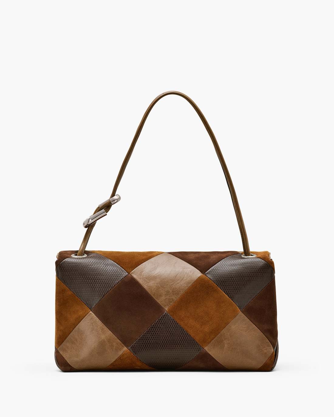 Marc Jacobs Popular | The Suede Patchwork Large Dual Bag Brown Multi