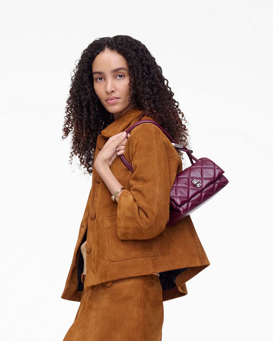 Marc Jacobs Exclusive | The Quilted Mini Dual Shoulder Bag Dark Plum