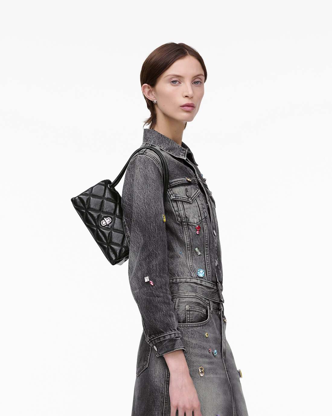 Marc Jacobs Trusted | The Quilted Mini Dual Shoulder Bag Black