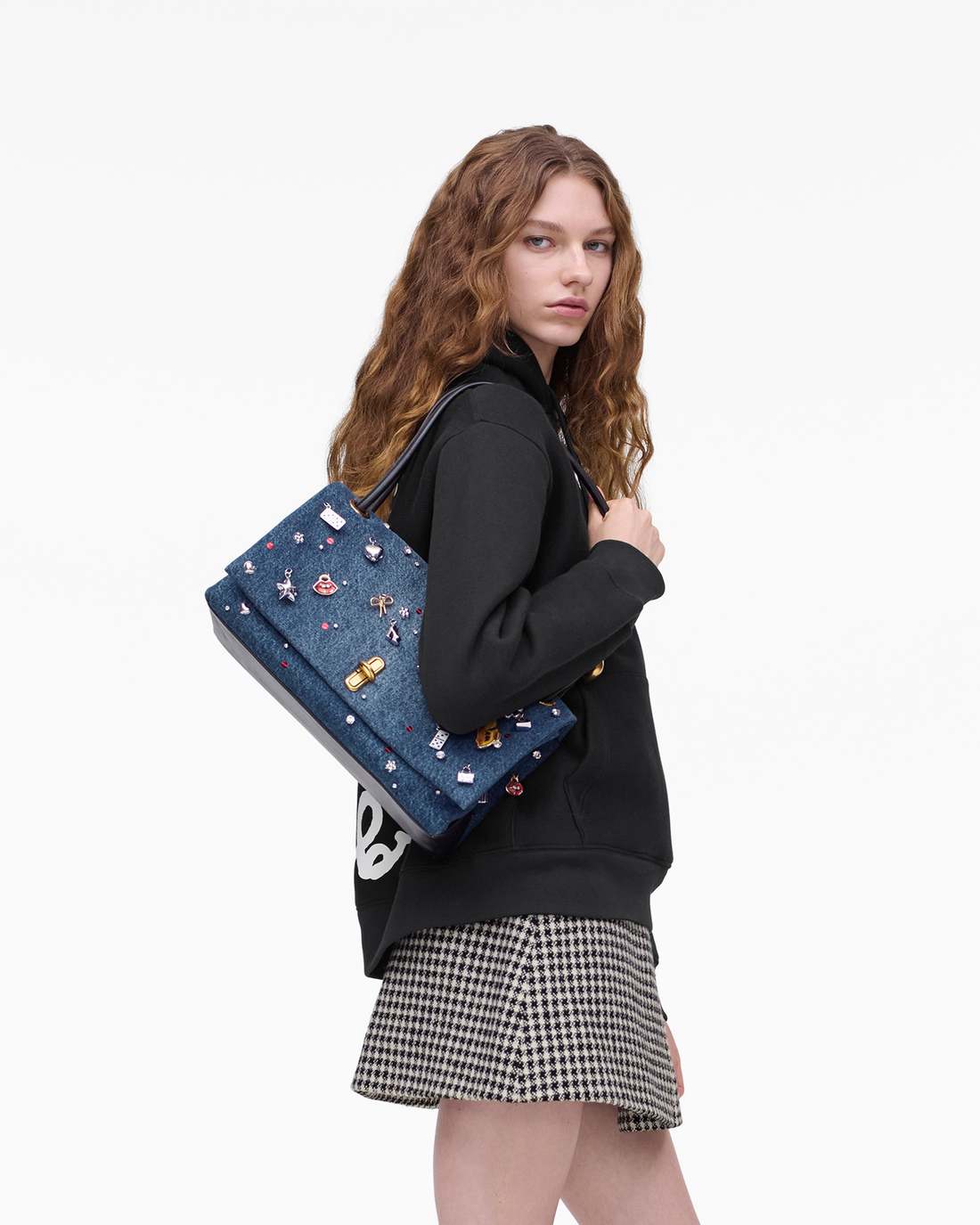 Marc Jacobs Deals | The Trinket Charm Denim Large Dual Bag Medium Wash Multi