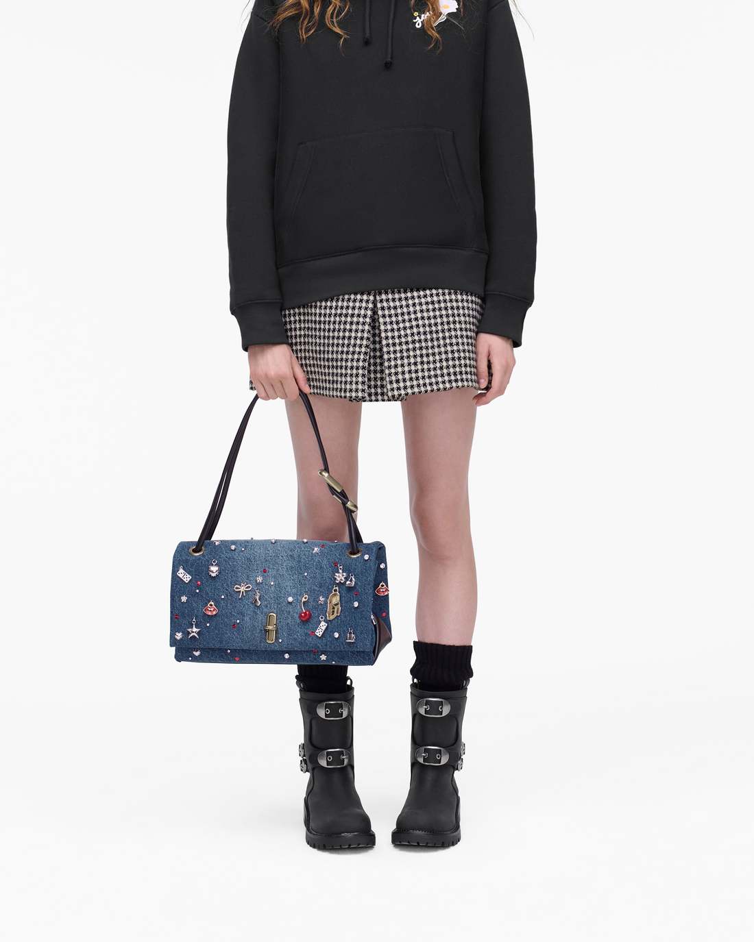 Marc Jacobs Deals | The Trinket Charm Denim Large Dual Bag Medium Wash Multi