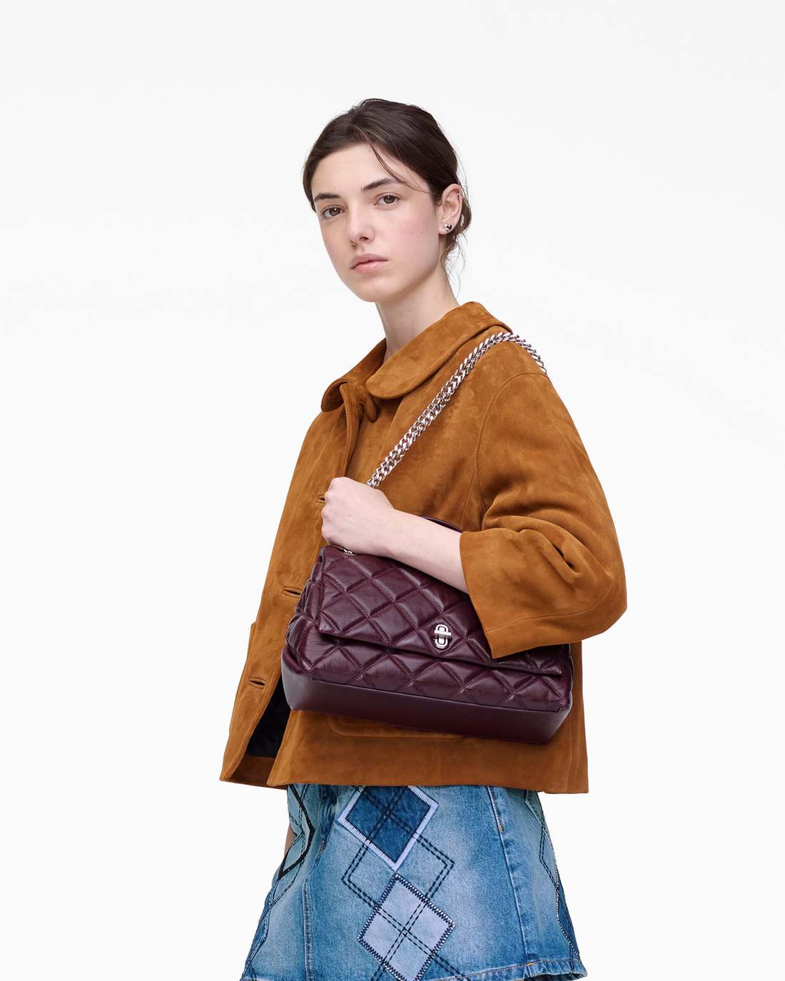 Marc Jacobs Trusted | The Quilted Dual Convertible Shoulder Bag Dark Plum