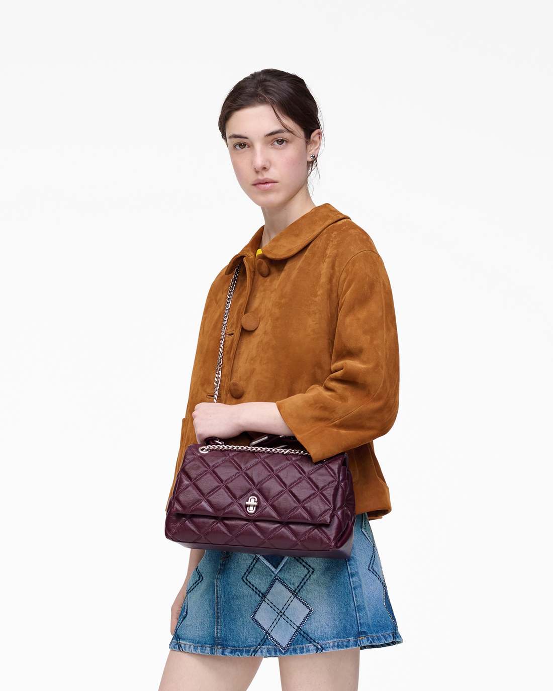 Marc Jacobs Trusted | The Quilted Dual Convertible Shoulder Bag Dark Plum