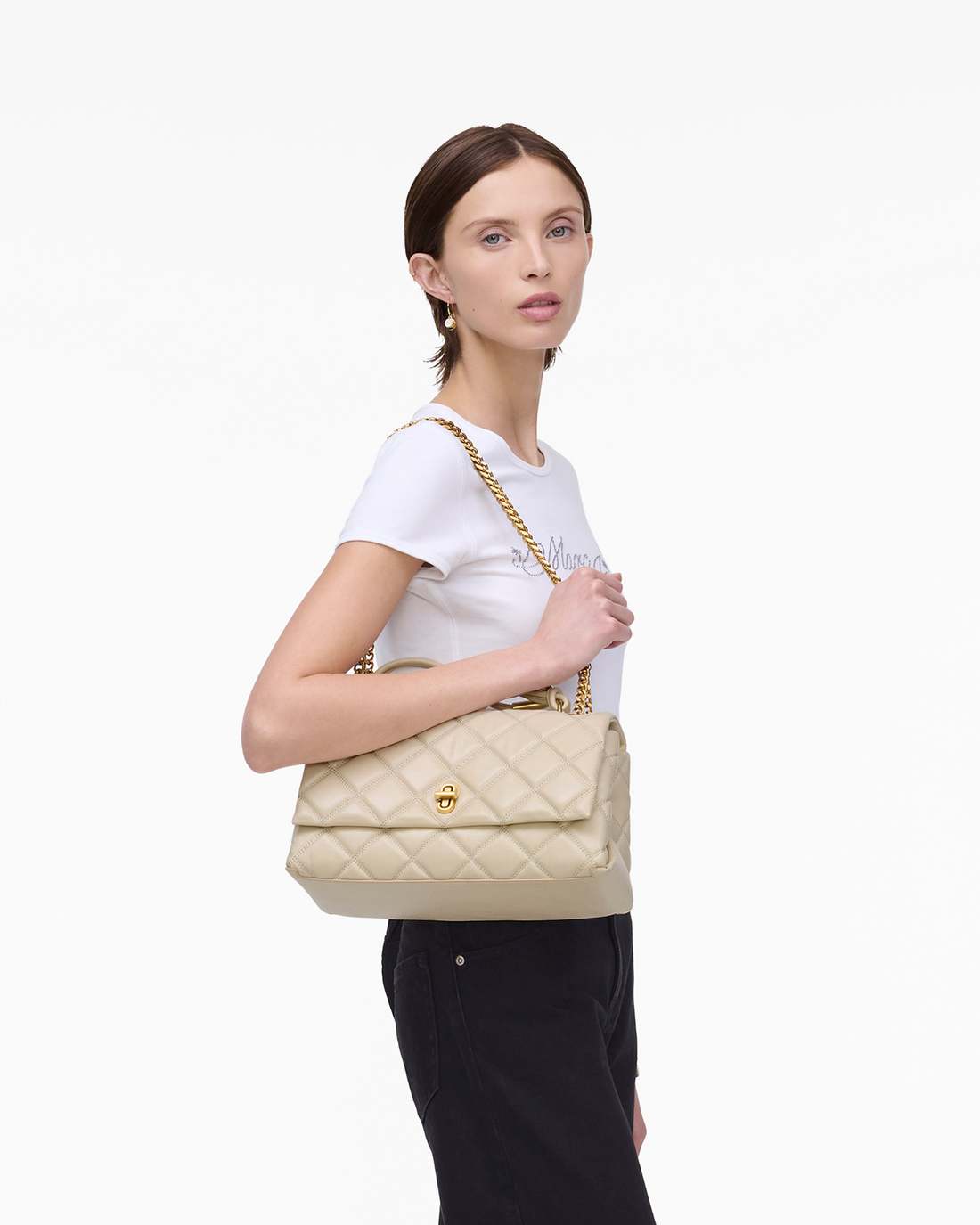 Marc Jacobs Trusted | The Quilted Dual Convertible Shoulder Bag Cloud White