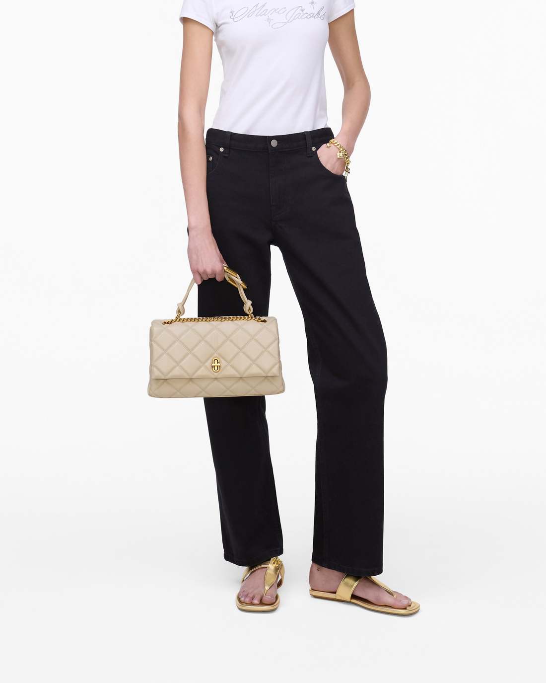 Marc Jacobs Trusted | The Quilted Dual Convertible Shoulder Bag Cloud White