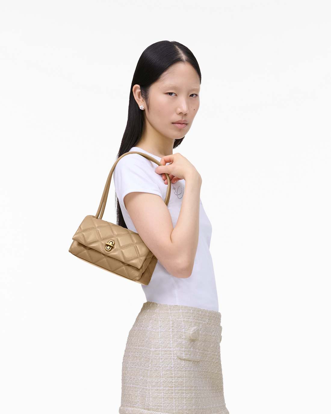 Marc Jacobs Best Price | The Quilted Mini Dual Shoulder Bag Camel