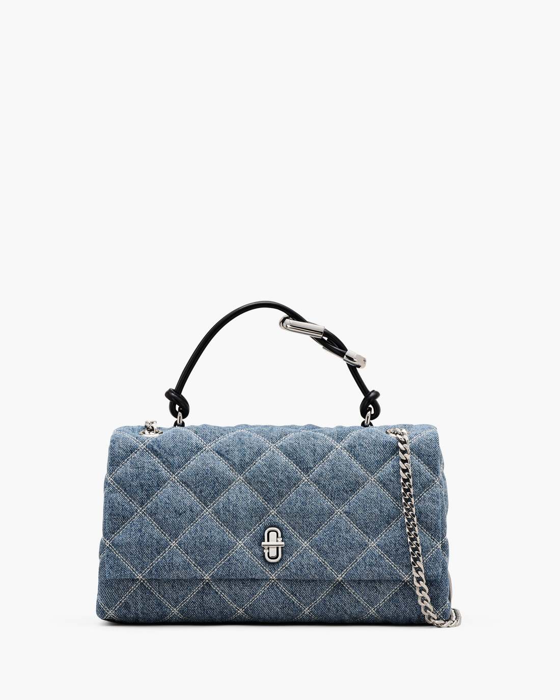 Marc Jacobs Everyday | The Quilted Denim Dual Convertible Shoulder Bag Light Wash Indigo
