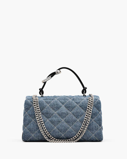 Marc Jacobs Everyday | The Quilted Denim Dual Convertible Shoulder Bag Light Wash Indigo