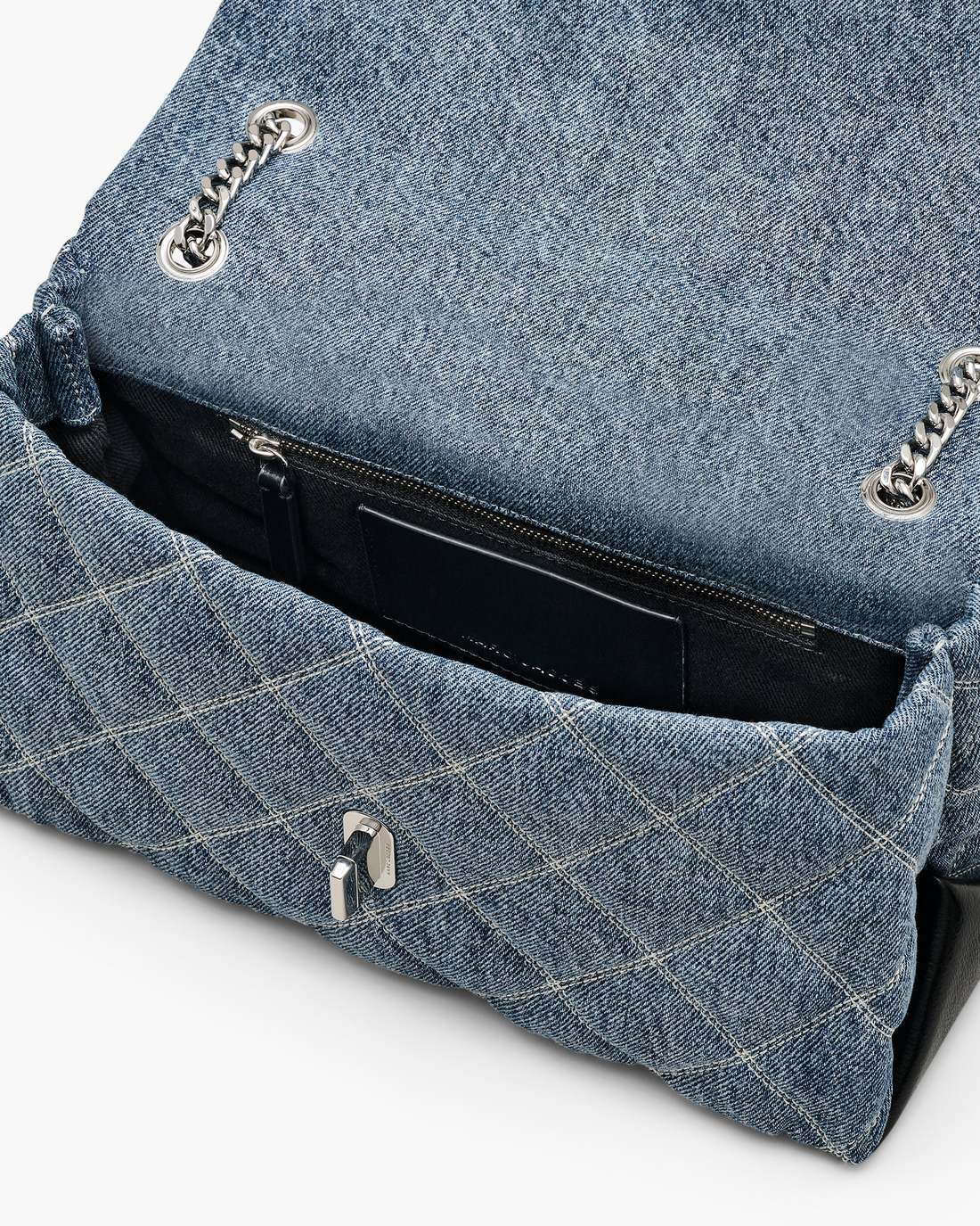 Marc Jacobs Everyday | The Quilted Denim Dual Convertible Shoulder Bag Light Wash Indigo