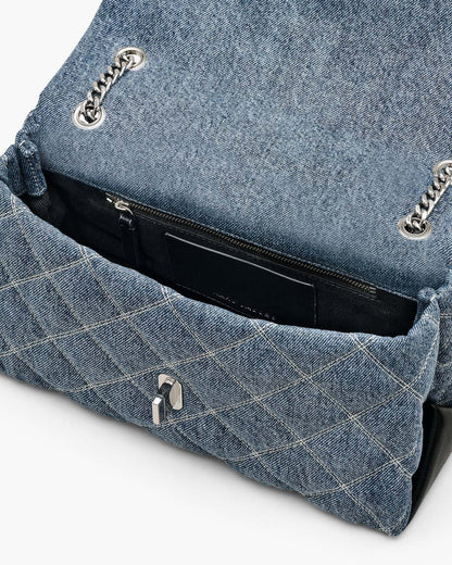 Marc Jacobs Everyday | The Quilted Denim Dual Convertible Shoulder Bag Light Wash Indigo