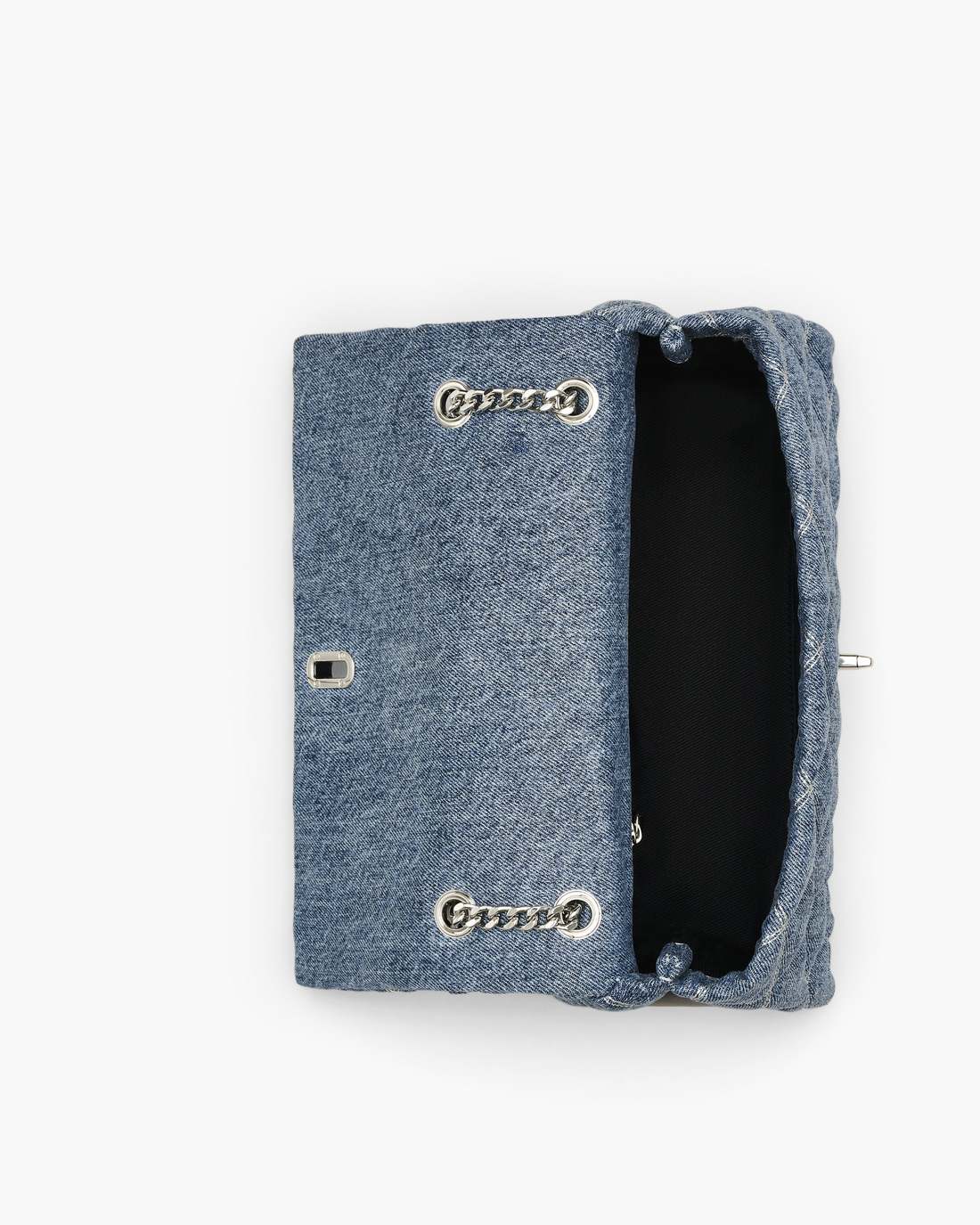 Marc Jacobs Everyday | The Quilted Denim Dual Convertible Shoulder Bag Light Wash Indigo