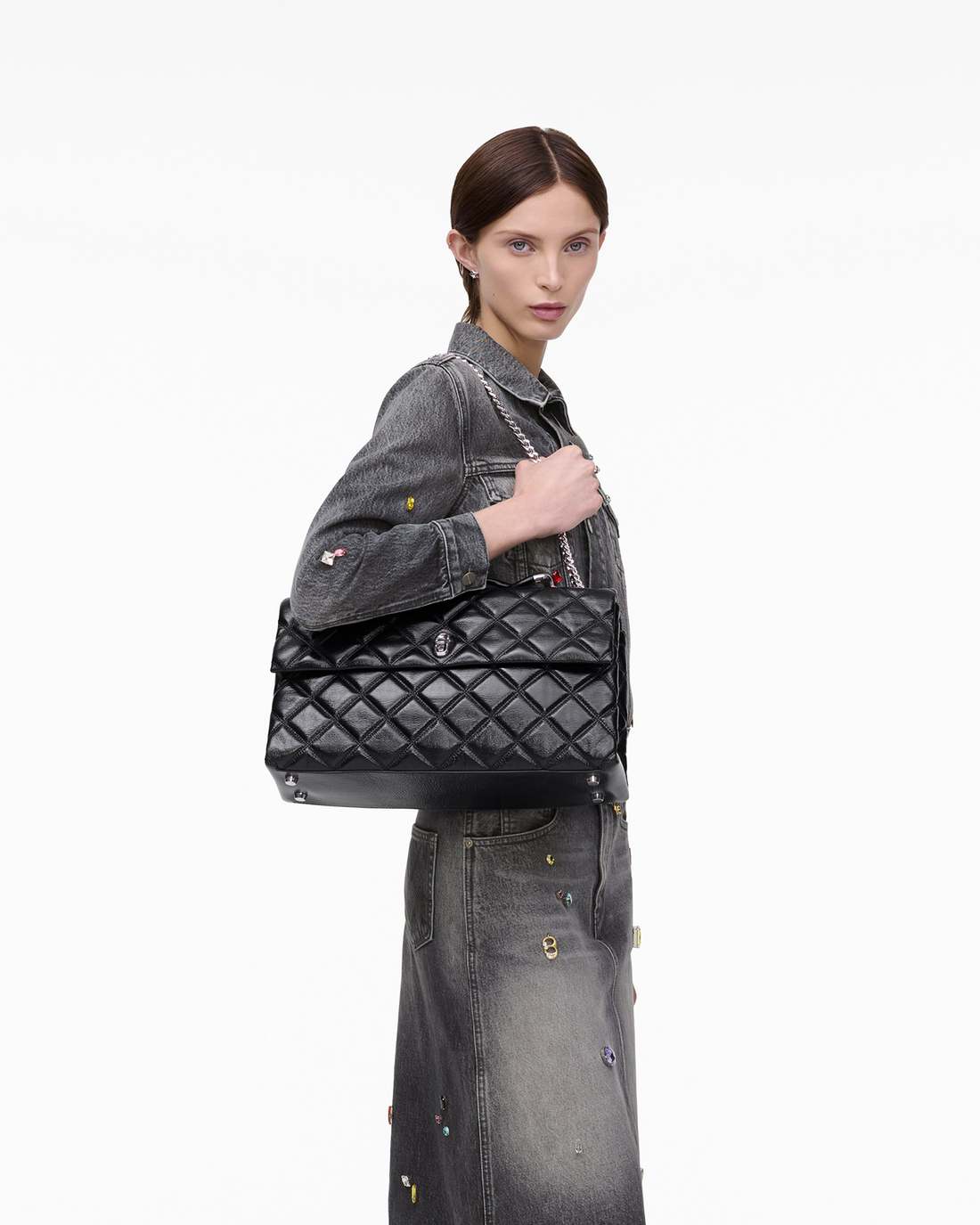 Marc Jacobs Best Seller | The Quilted XL Dual Convertible Shoulder Bag Black