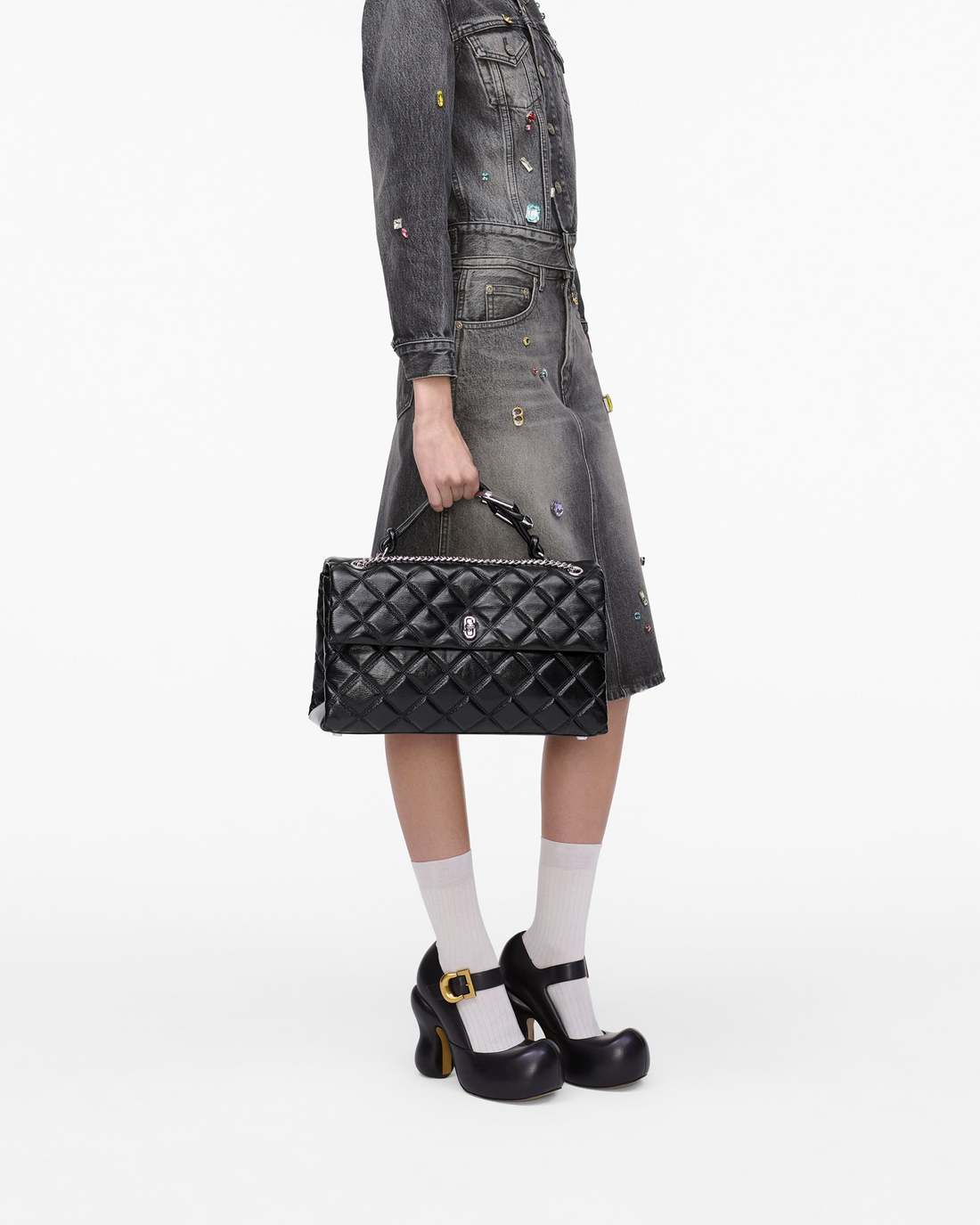 Marc Jacobs Best Seller | The Quilted XL Dual Convertible Shoulder Bag Black
