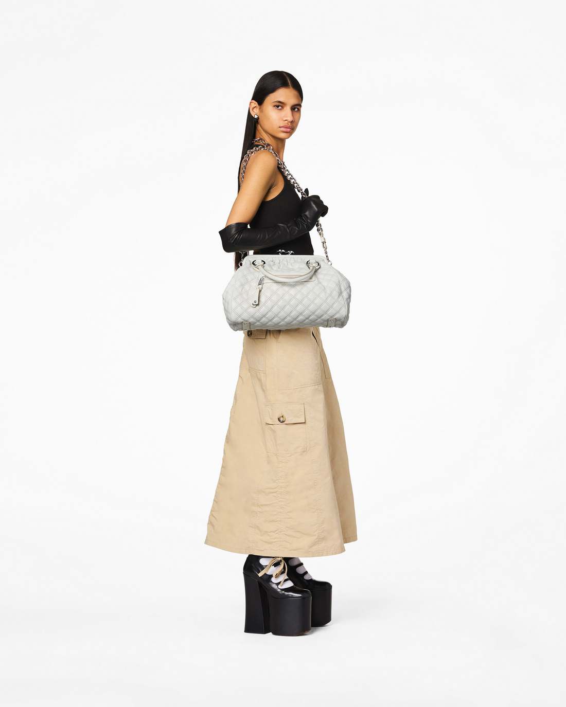 Marc Jacobs Customer Favorite | Re-Edition Quilted Leather Stam Bag Cloud White