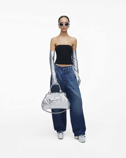 Marc Jacobs Classic | Re-Edition Quilted Metallic Leather Stam Bag Silver