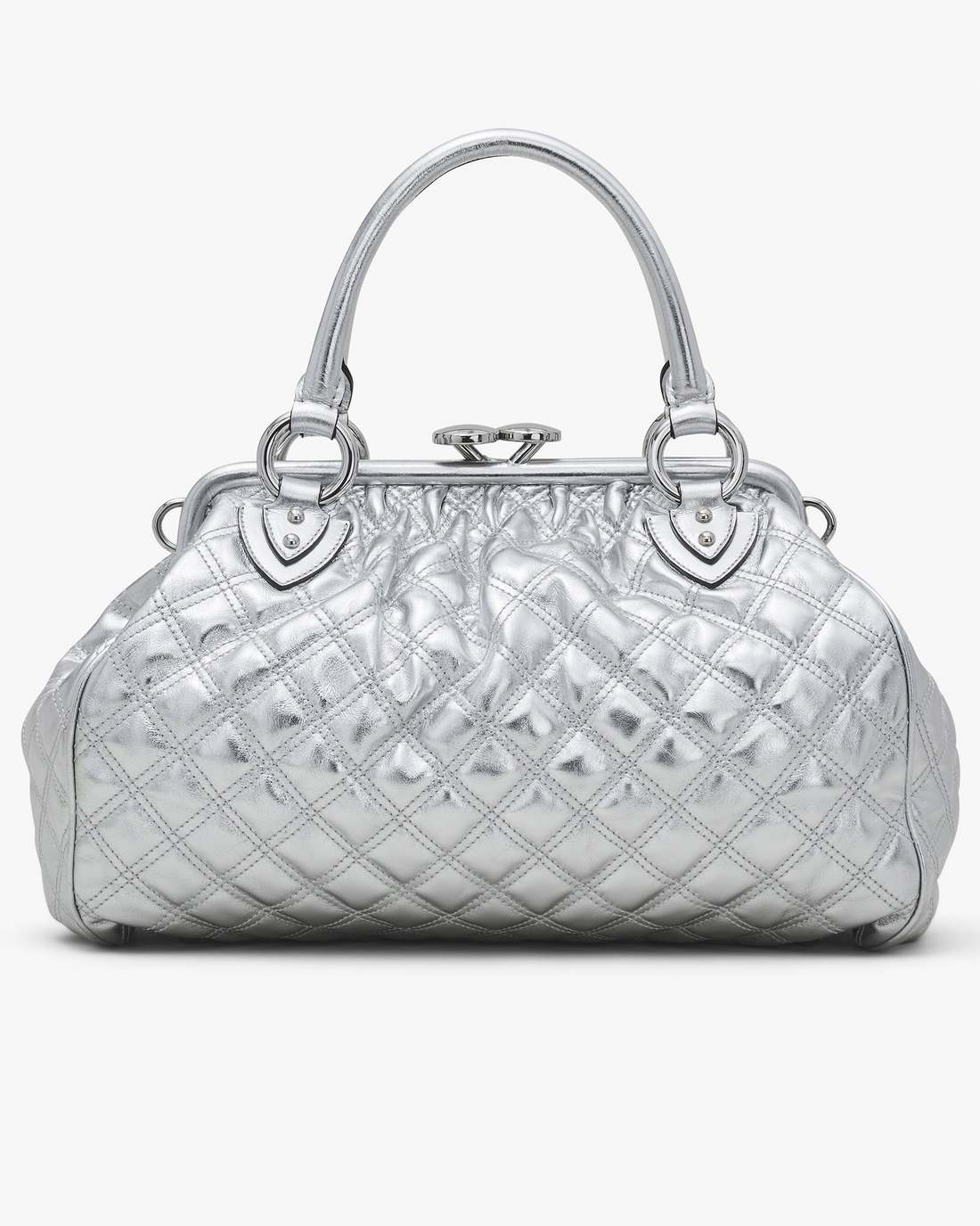 Marc Jacobs Classic | Re-Edition Quilted Metallic Leather Stam Bag Silver