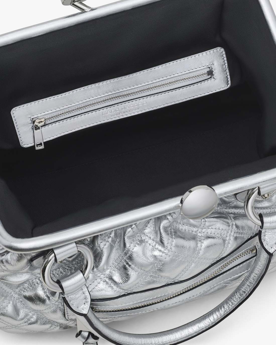 Marc Jacobs Classic | Re-Edition Quilted Metallic Leather Stam Bag Silver