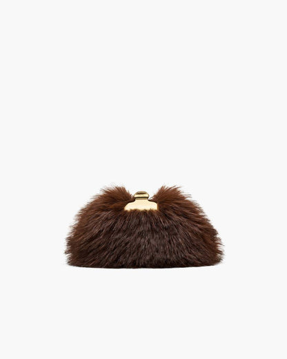 Marc Jacobs Everyday | The Faux Fur Glam Small Clutch Dark Brown