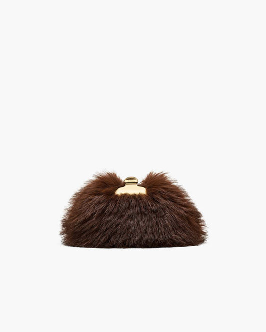 Marc Jacobs Everyday | The Faux Fur Glam Small Clutch Dark Brown