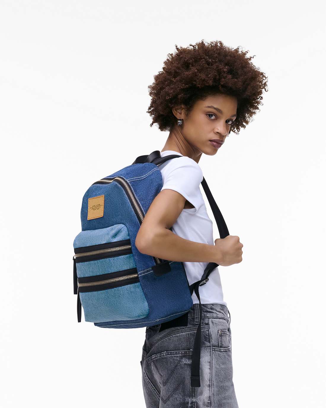 Marc Jacobs Best Seller | The Biker Colorblock Denim Large Backpack Indigo Multi