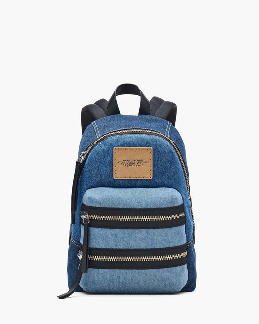 Marc Jacobs Trusted | The Biker Colorblock Denim Medium Backpack Indigo Multi
