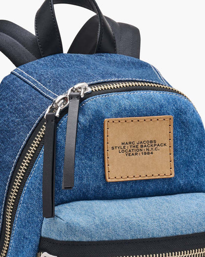 Marc Jacobs Trusted | The Biker Colorblock Denim Medium Backpack Indigo Multi