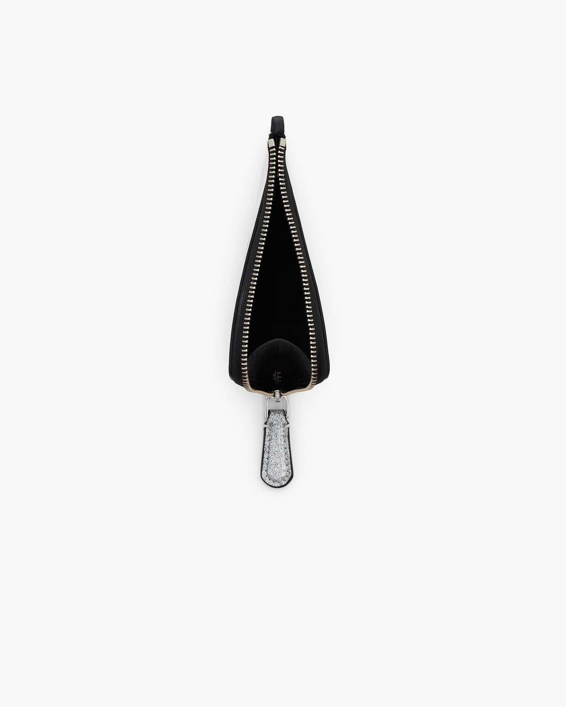 Marc Jacobs Top Pick | The Coated Glitter Everyday Top Zip Charm Wallet Silver